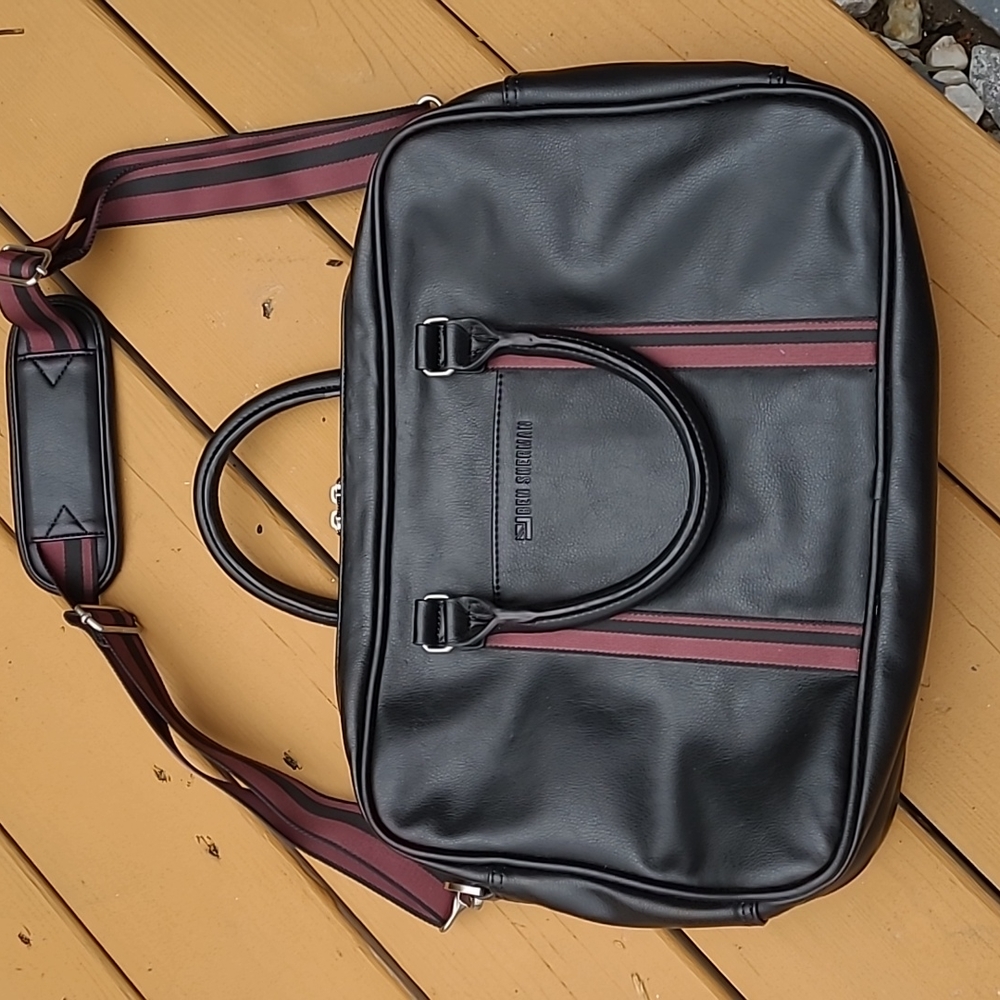 Ben Sherman Faux Leather Double Gusset Top Zip 15" Computer Laptop Briefcase